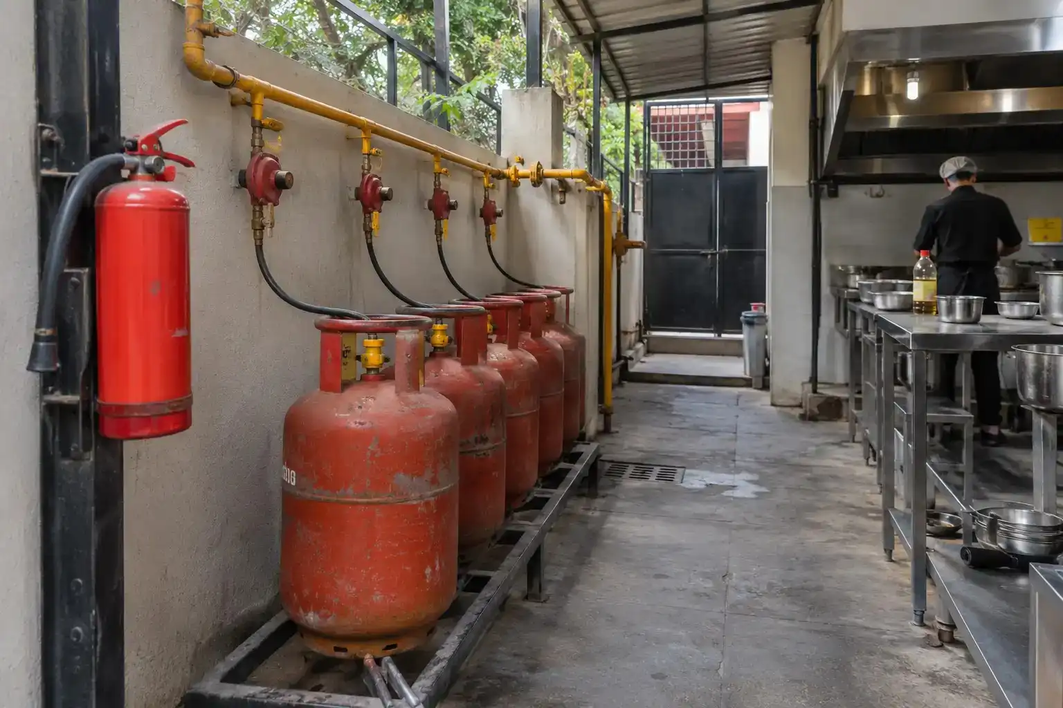 fire exrtinguisher in gas room
