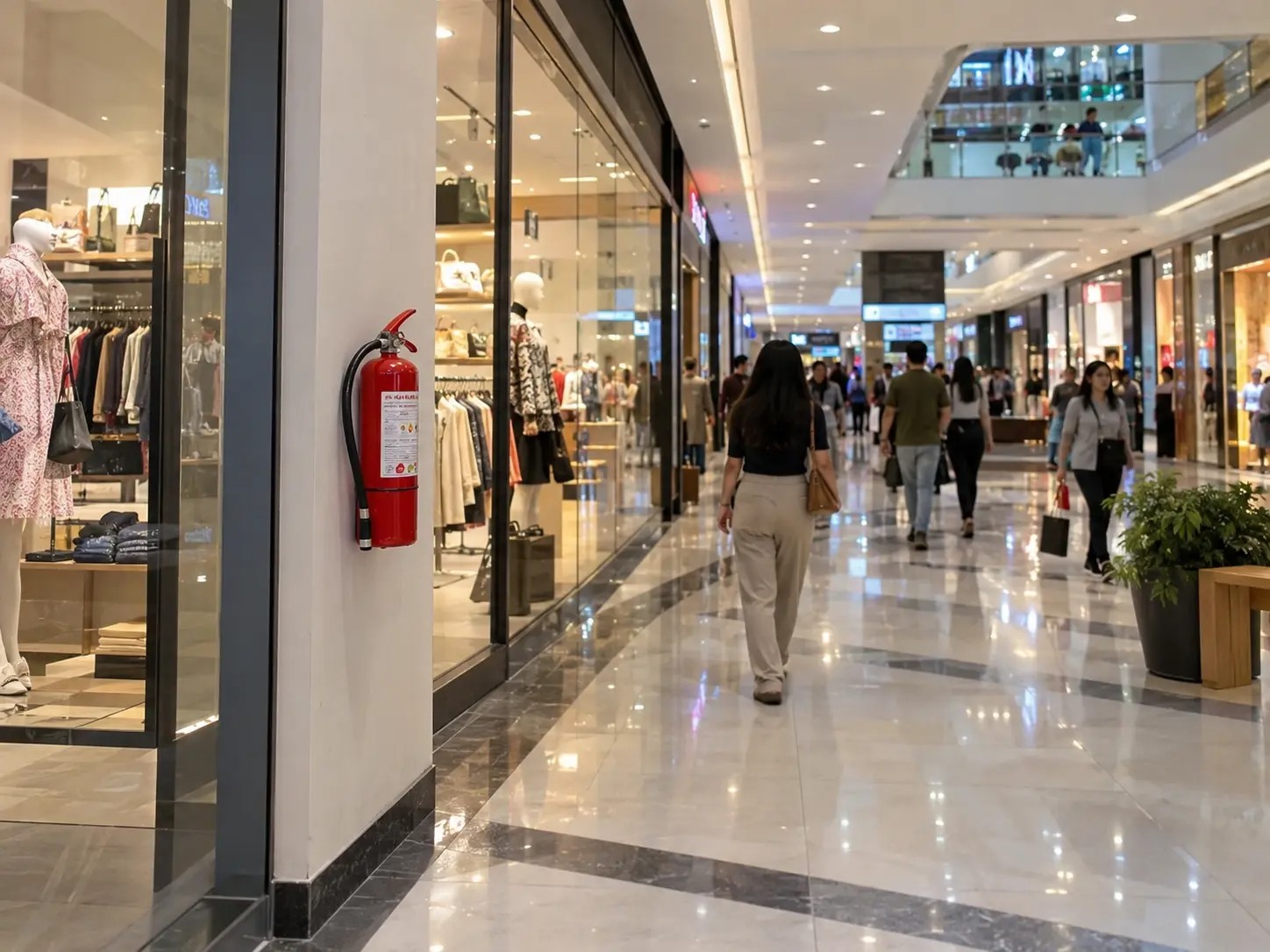 fire extinguisher area in shopping mall