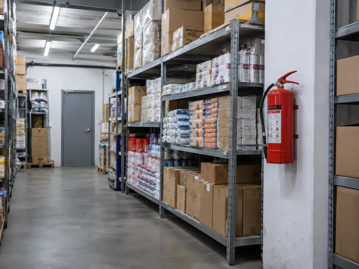 fire extinguisher in storage room