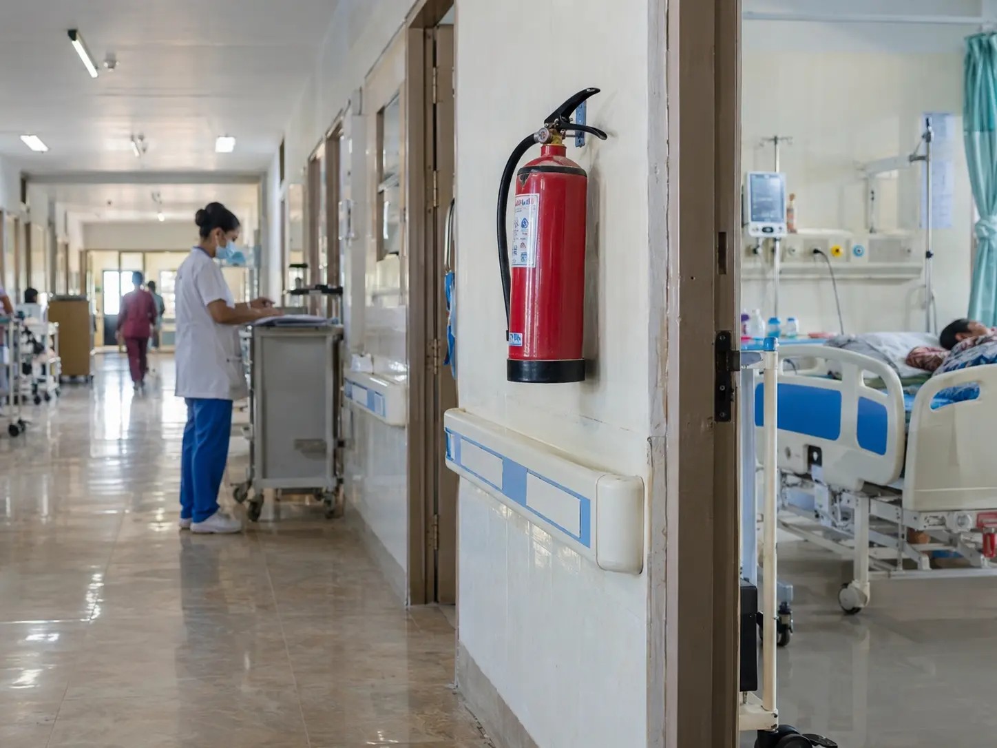 fire extinguisher in patient ward